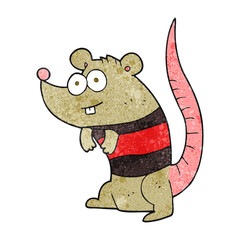 freehand textured cartoon rat