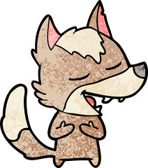 cartoon wolf laughing