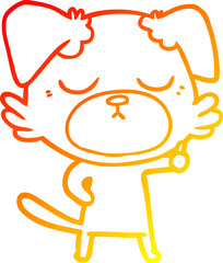 Obraz premium warm gradient line drawing of a cute cartoon dog
