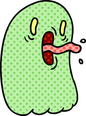 freehand drawn cartoon of kawaii scary ghost