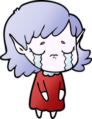 crying cartoon elf girl