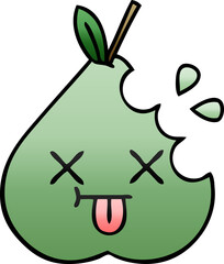 gradient shaded cartoon of a green pear