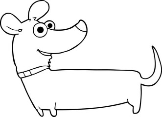 freehand drawn thought bubble cartoon happy dog