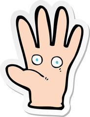 Obraz premium sticker of a cartoon hand with eyes