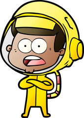 cartoon surprised astronaut