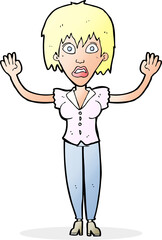 cartoon woman stressing out