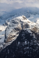 Spring in Sella Nevea - Friuli Venezia Giulia.
A snowy sunset from The Altopiano del Montasio