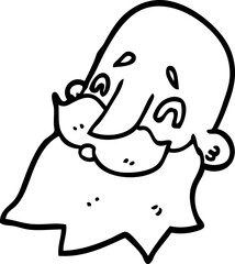 line drawing cartoon man with beard