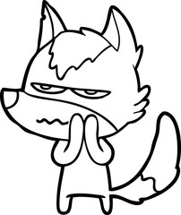 cartoon annoyed wolf