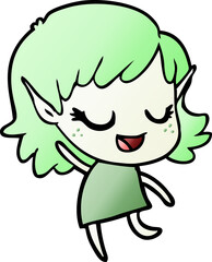 happy cartoon elf girl