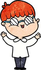 cartoon boy wearing spectacles