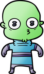 cartoon weird bald spaceman