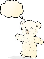 cartoon polar bear with thought bubble
