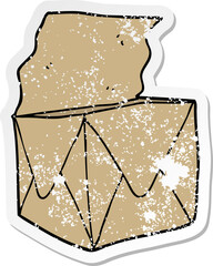 distressed sticker of a cartoon package
