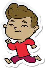 Fototapeta premium sticker of a running cartoon man