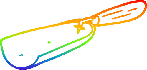 rainbow gradient line drawing of a cartoon coal shovel