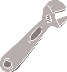 flat color style cartoon spanner