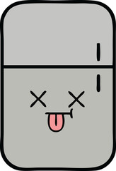 cute cartoon of a fridge freezer