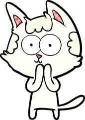 happy cartoon cat