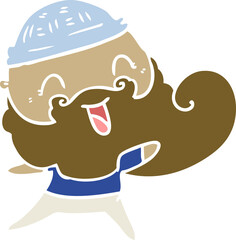 happy man with beard and winter hat