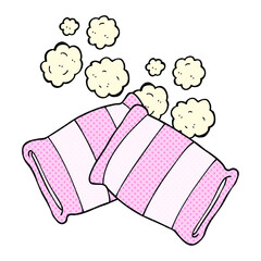 freehand drawn cartoon pillow