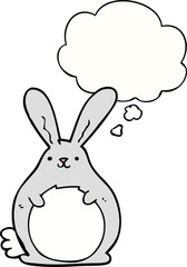 cartoon rabbit with thought bubble