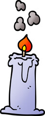 cartoon doodle lit candle
