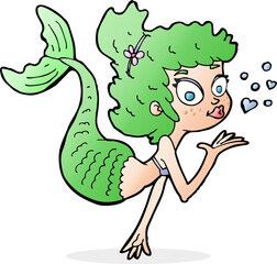 cartoon pretty mermaid