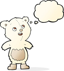 cartoon polar bear with thought bubble