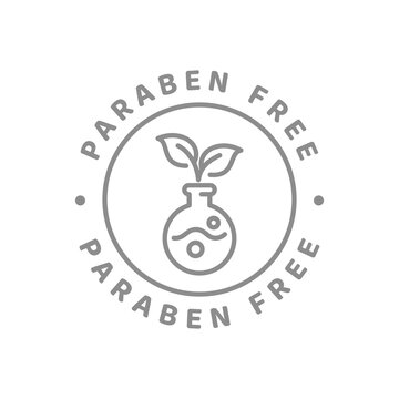 Paraben free vector icon. Ingredients label badge, no parabens.