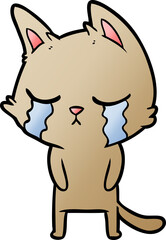 crying cartoon cat