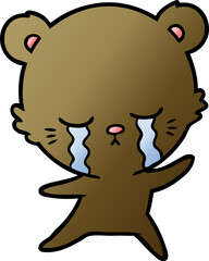 crying cartoon bear