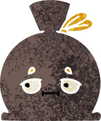 retro illustration style cartoon of a sack