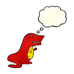 cartoon dinosaur with thought bubble