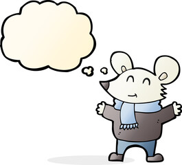 cartoon mouse with thought bubble