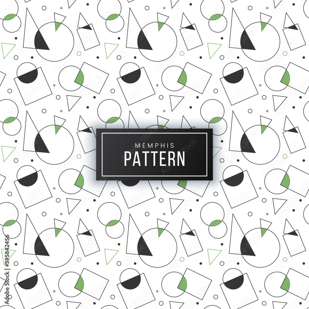 Aufkleber memphis pattern with geometric memphis circle and triangle shapes