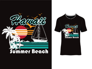 t shirt design hawaii summer beach, Vintage