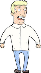 cartoon nervous man