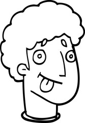 line drawing cartoon male face