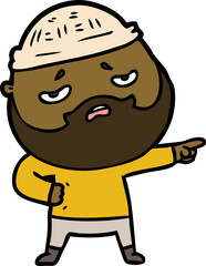 Obraz premium cartoon worried man with beard