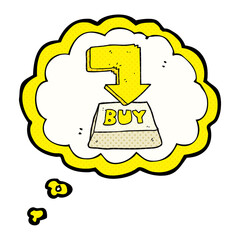 freehand drawn thought bubble cartoon computer key buy symbol
