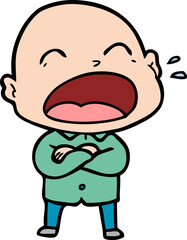 cartoon shouting bald man
