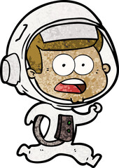cartoon surprised astronaut