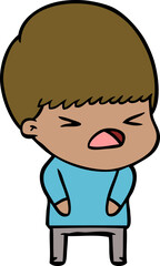 cartoon stressed man