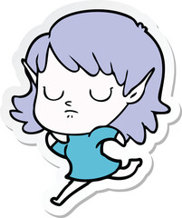 sticker of a cartoon elf girl