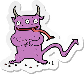 sticker of a cartoon little demon
