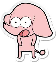 sticker of a cute cartoon elephant