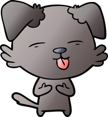 cartoon dog sticking out tongue