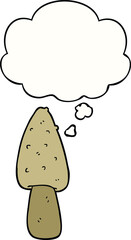 cartoon mushroom with thought bubble