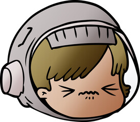 cartoon stressed astronaut face